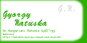 gyorgy matuska business card